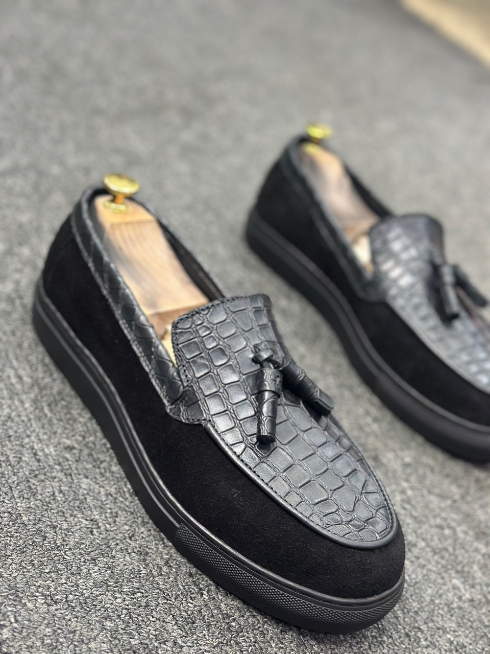 Black Leather Cup Soles