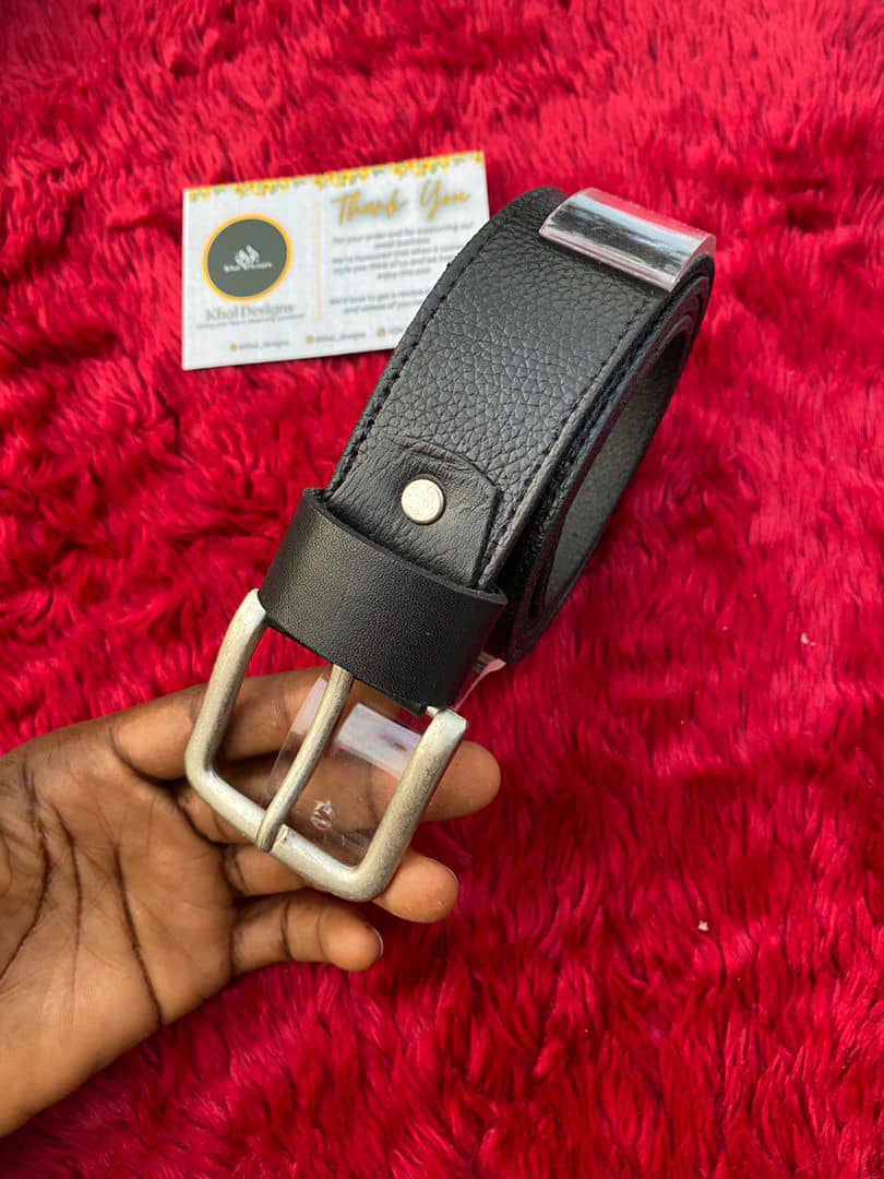 Classic Black Leather Belt