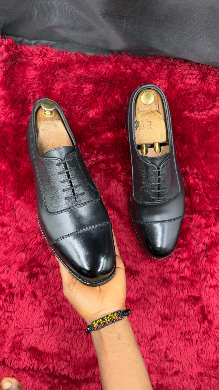 Black Leather Brogue Oxford