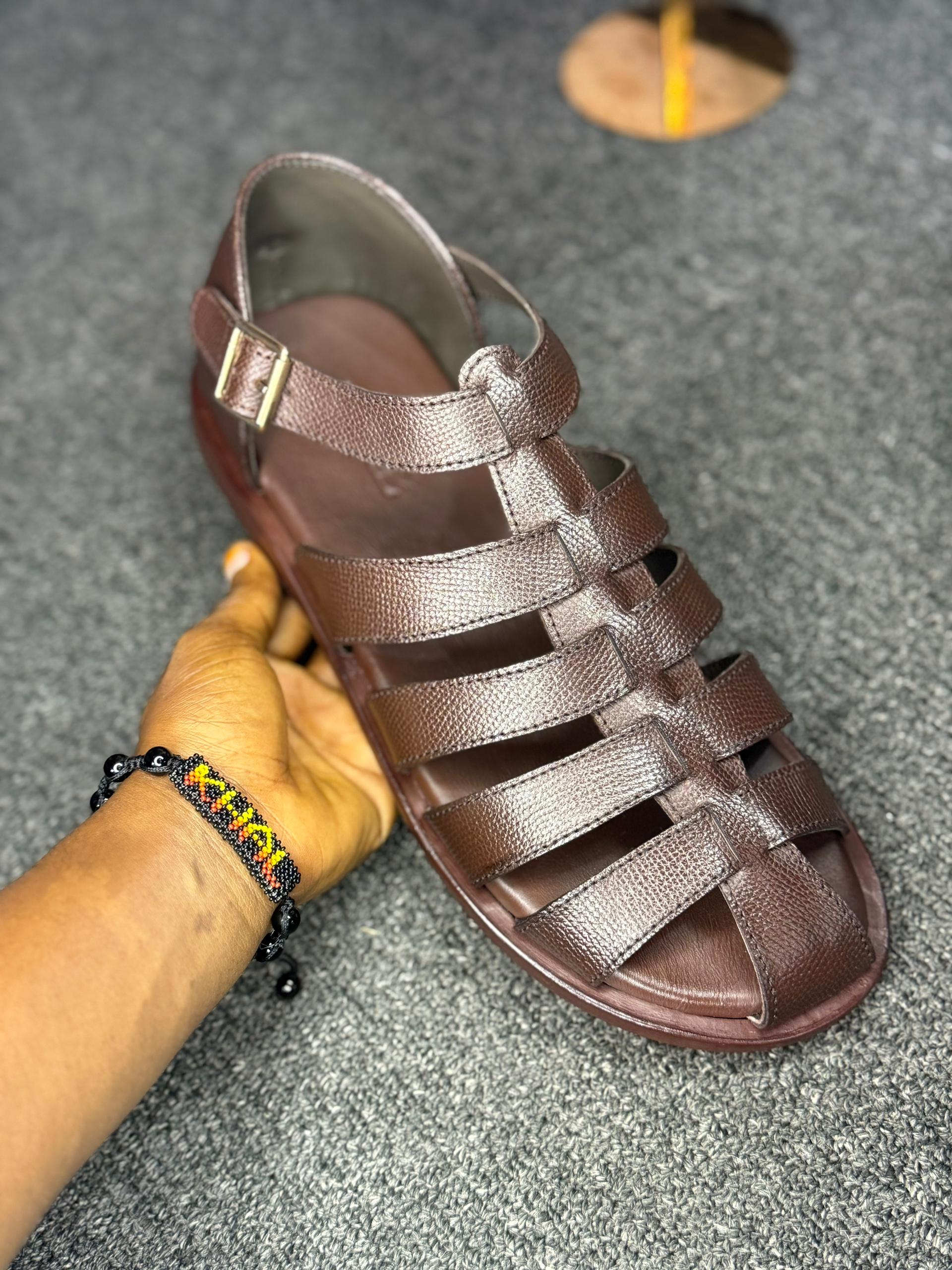 Black Smooth Leather Mule Sandal